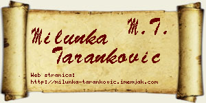Milunka Taranković vizit kartica